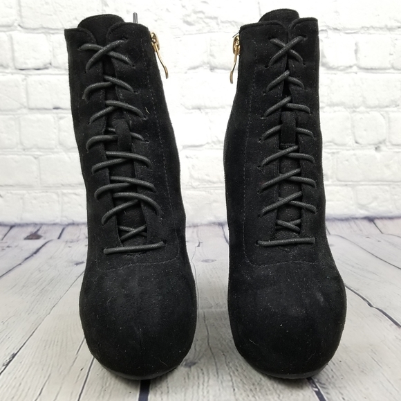 FROM LAFAYYET | lace-up heel platform ankle boots - Picture 3 of 8